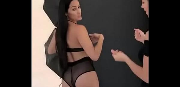  Nikki Bella booty shake in lingerie.